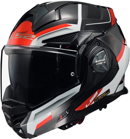 LS2 FF901 Advant X Spectrum Systeemhelm - Zwart/Wit/Rood - Maat XL