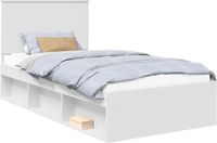 vidaXL Bedframe met hoofdeinde Wit 100 x 200 cm Massief grenenhout