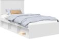 vidaXL Bedframe met hoofdeinde Wit 100 x 200 cm Massief grenenhout