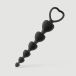Anal Intruder Perles anales en silicone en forme de cœur - Noir