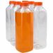 Plasticflessenshop.nl Plasticflessen.nl B.V. 6 x Sapfles Plastic 1000 ml - Vierkant - PET Flessen met Dop oranje