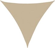 Merkloos Schaduwdoek Driehoek - 3 x 3 x 3 m - Beige - Waterdicht Oxford Doek - UV-bestendig - Zonnezeil incl. Ropes