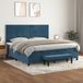 Maison Exclusive - Sommier À Lattes De Lit Et Matelas Bleu Foncé 200x200cm Velours