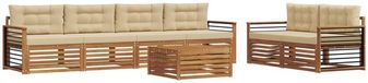 vidaXL - Acacia Hout Bank Loungeset - 6 Zitplaatsen - Natuurlijk en Beige