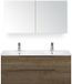 BES LED Seville Badmeubelset 120 cm - 2 Laden Tabacco Edge - Wastafel Enjoy Dubbel met Spiegelkast