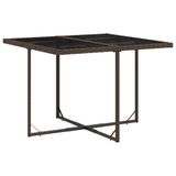vidaXL 9-delige Tuinset met Kussens, Polyrattan, Bruin