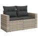 vidaXL Banc de jardin avec coussins, 2 places, gris clair, polyrotin
