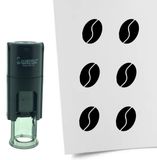 CombiCraft Stempel Koffieboon 10mm rond - zwarte inkt