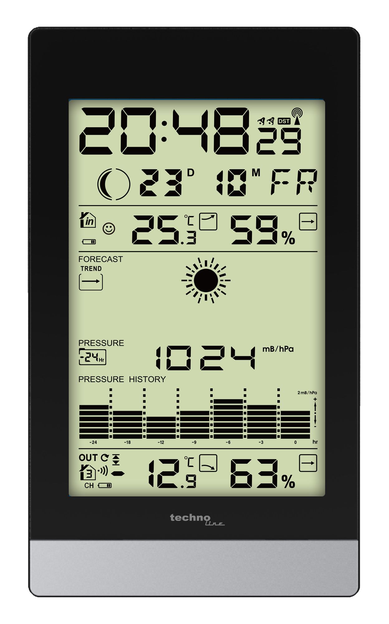 Technoline WS 9050 Digital Weather Station - Black/Silver