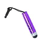 Mini Icecat Mini touchpen stylus pen, universele draagbare stylus stylus stylus pen touch pen met 3,5 mm jack, stijlvolle zachte kop waterdichte korte stylus voor smartphone tablet Android apparaat, violet