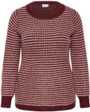 KAFFE CURVE KAFFE Vrouwentrui Eliona Ronde hals Lange mouw Katoen Pied-de-poule Windsor/Lig.mahogany structure M