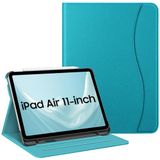 FINTIE Hoesje voor iPad Air 11" (2024) M2, iPad Air 6e/5e/4e generatie (2024/2022/2022) - [Meerdere kijkhoeken] Foliostandaard beschermhoes met potloodhouder en zak, Legacy Teal