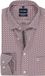 OLYMP Luxor modern fit overhemd - popeline - wit met blauw en bordeaux rood dessin - Strijkvrij - Boordmaat: 40 (EU maat: M)