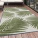 Morhane Bahama Palm tapis d'extérieur à poils hauts et bas rectangulaire 140x200cm vert