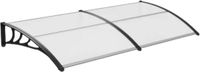 Happiq Auvent de porte 190cm - Noir - Courbé