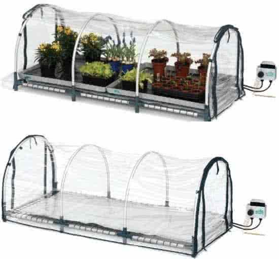 Kweekkas met bodemverwarming + thermostaat