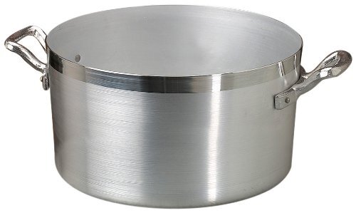 Pentole Agnelli Hoge braadpan van aluminium BLTF, met 2 handgrepen van roestvrij staal, zilver, 10 liter