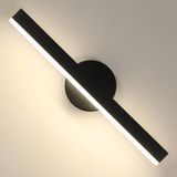 Riserva Moderne led-wandlamp, 12 W, 300 graden draaibaar, zwart, 4500 K | Wandlamp van acryl voor badkamer, slaapkamer, eetkamer, hal, neutraal wit