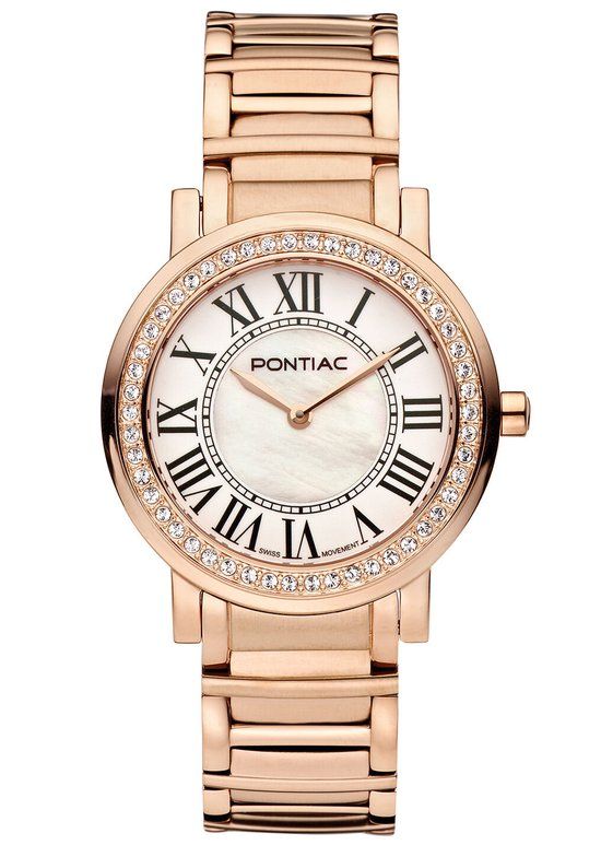 Pontiac Roman P10080 Horloge - Staal - Rosékleurig - Ø 34 mm