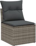 vidaXL Tuinbank - Set - 8 - st - Grijs - poly - rattan