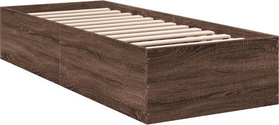 vidaXL Bedframe - Hout - Bruin Eikenkleur - 90x190 cm - Eenpersoons
