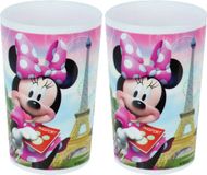 Disney Minnie Mouse beker - 4x stuks - roze - 220 ml - kunststof - drinkbeker - kinderbeker
