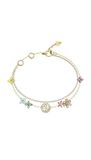 Geheime Guess Jewellery JUBB06029JWYGMCS Dubbele Armband Goudkleurig met Bloemen