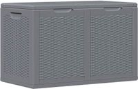 vidaXL Boîte de jardin 180 L PP rotin gris