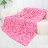 SEEGU Cheetah Fleece deken, knusse warme pluche luipaarddeken, roze, lichte dekens voor bank, bed, camping, reizen, 152 x 203 cm, (BP-16)