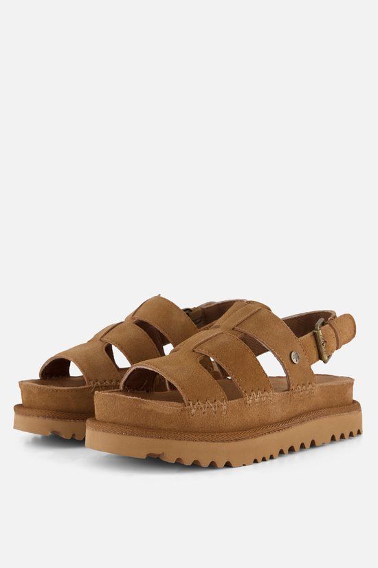 Warmbat Wenlock Suede Dames Sandalen - Cognac