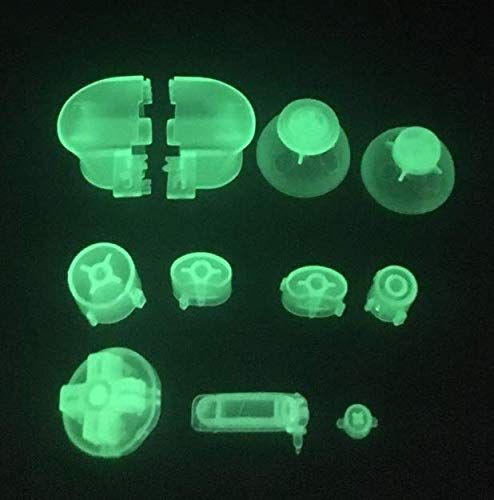 Vivi Audio 1 Set Analoge Joystick Thumbstick Stick Cap Knoppen Toetsenborden Y X A B Z Knoppen voor Gamecube NGC Controller Glow in Night -Clear