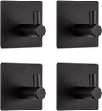 Heble® 4 Zelfklevende Handdoekhaakjes - Zwart