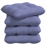 vidaXL Zitkussens - 4 stuks - Stof - Jeans Blauw - 40 x 40 x 12 cm