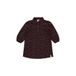 LEVV corduroy korte blousejurk met borduursels en print - donkerbruin