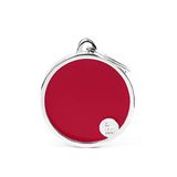 MyFamily Hond Medaille Gemaakt In Italië, Groot Rood Bot, Hondenplaat, Metalen Geëmailleerde, Basic Handmade Collectie, 38x24 mm