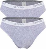 Sloggi Men Basic Mini - heren slip met smalle zijkanten (2-pack) - grijs