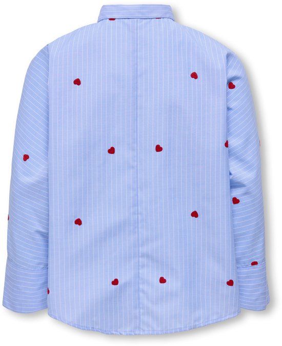 ONLY KIDS ONLY Moonlight Blue gestreepte blouse met lange mouwen en klassieke kraag voor meisjes, maat 158