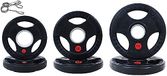 Signature Fitness Olympische 2 inch gietijzeren plaat halterschijf voor krachttraining en gewichtheffen, rubberen coating-stijl, 35 lbset