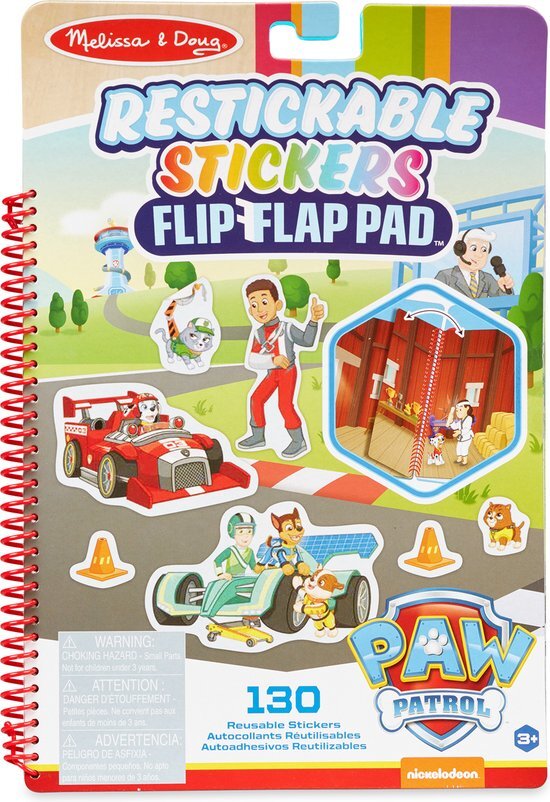 MELISSA & DOUG PAW Patrol Restickable Stickers Flip-Flap Pad - Klassieke Missies