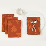 Benson Mills Harvest Legacy Damast stoffen servetten voor herfst, oogst en Thanksgiving tafelkleden (roest/verbrand oranje, 18" X 18" servetten set van 4)