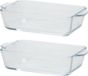 Merkloos Rechthoekige glazen ovenschaal - 6 stuks - 500 ml - Transparant