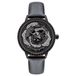 Police Montre en cuir noir avec mécanisme à quartz élégant