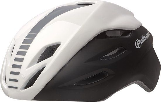 Polisport Helm Aero Road mat wit/glans wit/grijs L 58-61cm