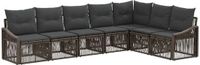 vidaXL Tuinbank Set 7-zits Poly Rattan Grijs