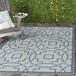 Safavieh Outdoor tapijt CY8499 Geweven Grijs/Marineblauw 120 X 180 cm