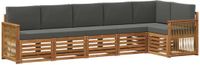 vidaXL - Acacia Hout Loungeset - 6 Zitplekken - Natuurlijk en Antraciet