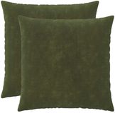 vidaXL - Kussensloop - 2 pcs - HEERLEN - Groen - 65 x 65 cm - Microfiber - Fleece