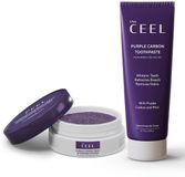 The Ceel actieve paarse koolstof whitening tandenbleekset - Paarse tandpasta en tandpoeder voor witte tanden - Charcoal whitening tandpasta en tandpoeder 75 en 50 gr