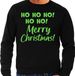 Bellatio Decorations Foute Kersttrui/sweater voor heren - hohoho Merry Christmas - zwart - glitter groen S