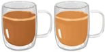 Merkloos / Sans marque Koffieglazen - 2x - dubbelwandig - 110 ml - espresso glazen - hittebestendig